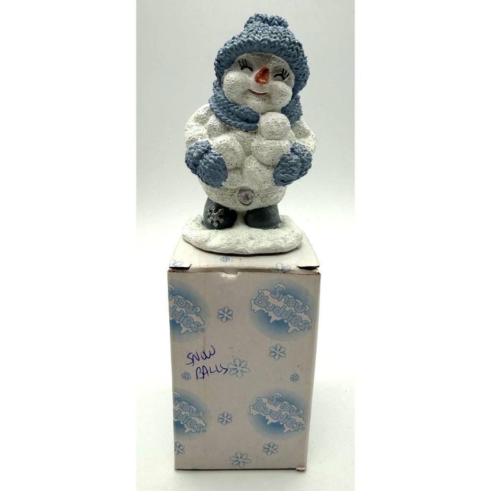 Vintage 2000 Encore Snow Buddies Christmas Figure Snowmen-Snowball 3.5"